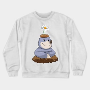 Mole with Daisy Flower Crewneck Sweatshirt